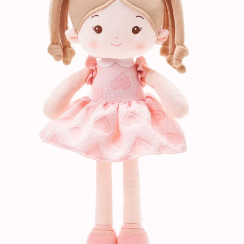 Dollcake Pink Heart Dress Stuffed Doll